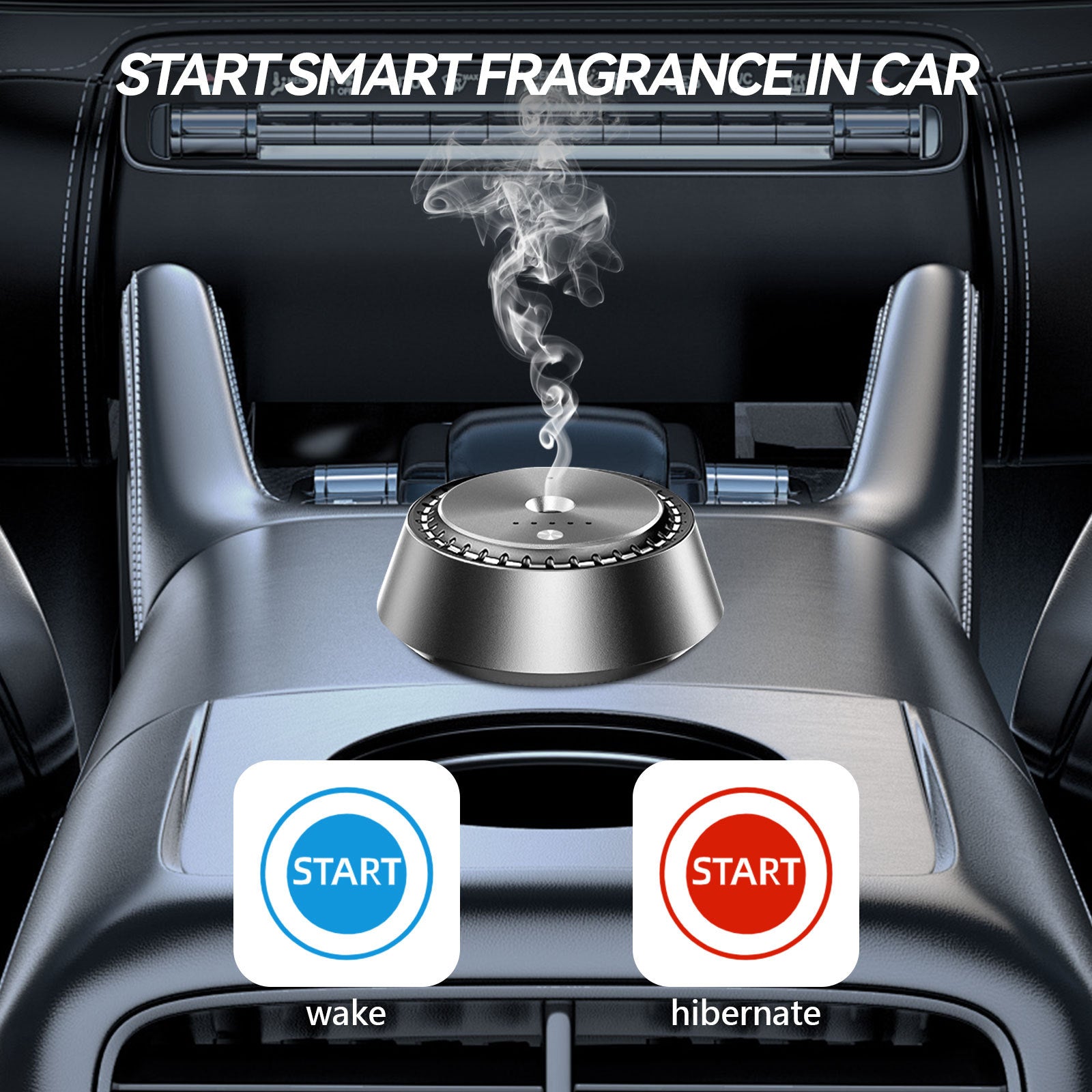 Alloy PC Three Speed Control Intelligent Car Mounted Aromatherapy Ultrasonic Atomization Chip  Nano Levelatomized Essential Oil   Wireless Car Humidifier