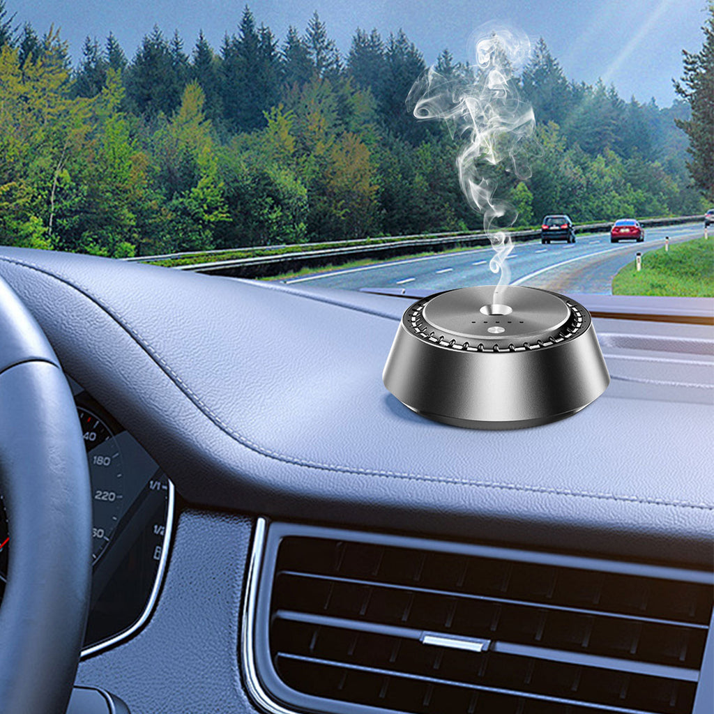 Alloy PC Three Speed Control Intelligent Car Mounted Aromatherapy Ultrasonic Atomization Chip  Nano Levelatomized Essential Oil   Wireless Car Humidifier