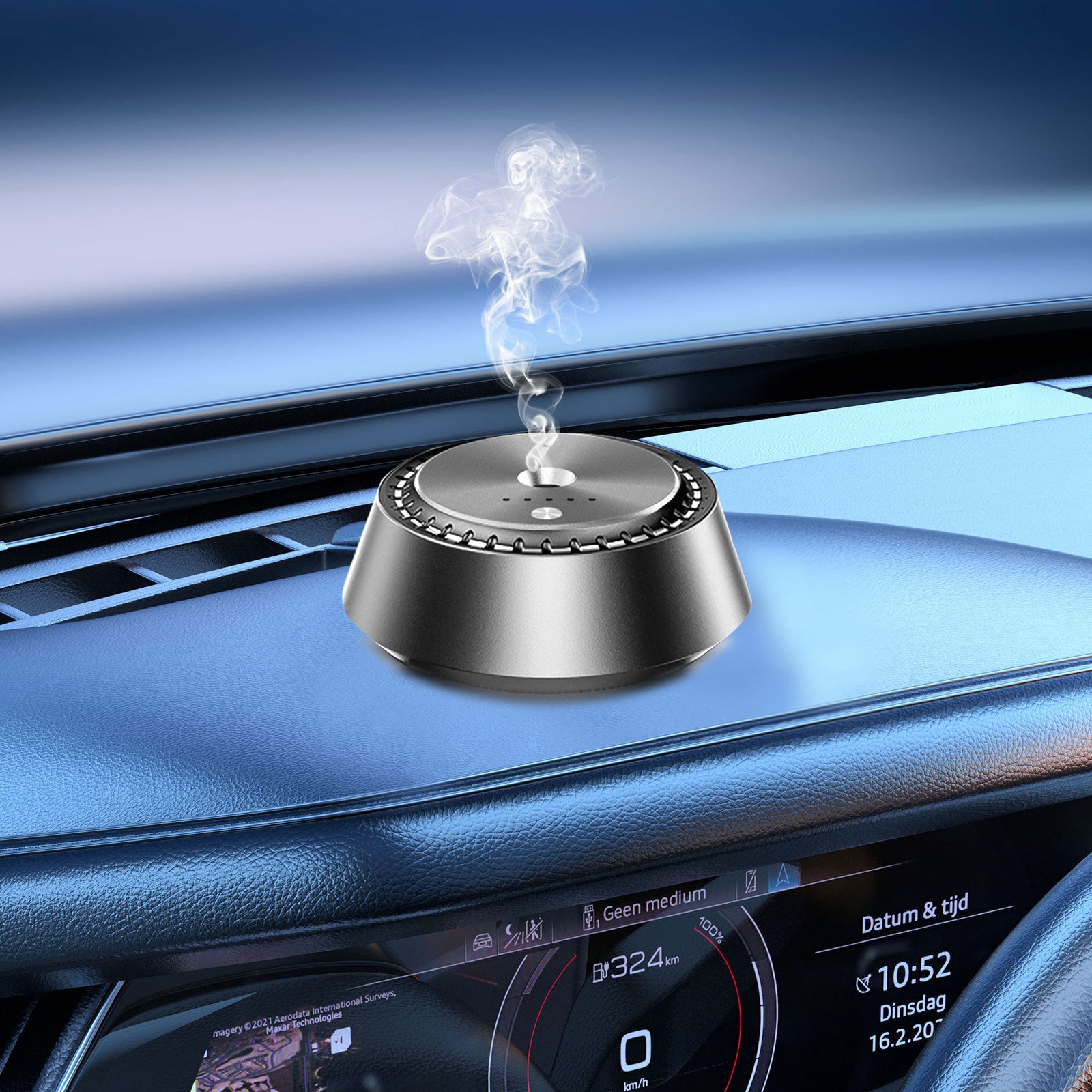 Alloy PC Three Speed Control Intelligent Car Mounted Aromatherapy Ultrasonic Atomization Chip  Nano Levelatomized Essential Oil   Wireless Car Humidifier